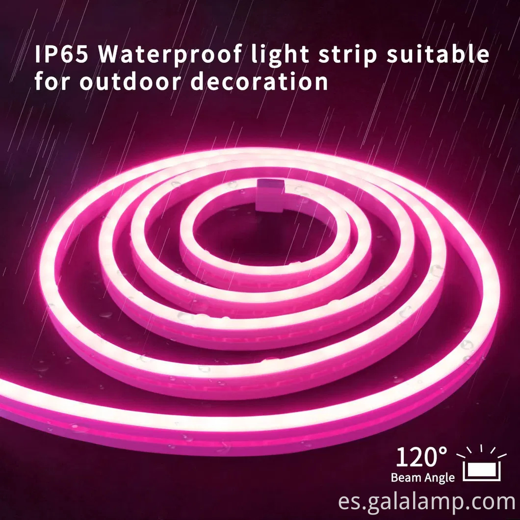 Luces de tiras de neón de silicona flexibles IP67 coloridas para la decoración del hogar y el jardín